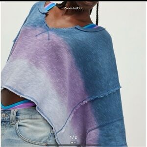 Free People We the Free Oversized BluePurple Ombre Top